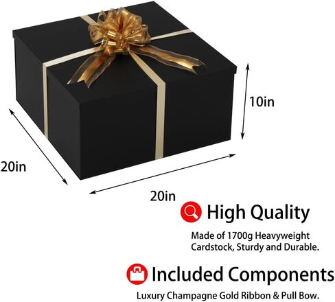 صندوق هدايا كبير جدًا مع غطاء مقاس 20 × 20 × 20 بوصة، صندوق هدايا كبير أبيض للكشف عن الجنس، علب هدايا عملاقة مع أغطية لتغليف الهدايا لمفاجأة عيد الميلاد، عيد الميلاد، الذكرى السنوية، حفل الزفاف in Kuwait