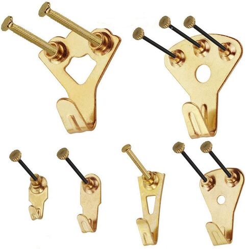 Picture Hangers,Picture Hanging Kit, Heavy Duty Picture Hooks with Nails and Hardware for Wall Mounting Picture Frame, Canvas, Mirror Hanging, Holds 10-100 lbs,Golden (120PCS) in Saudi Arabia