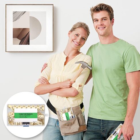 Picture Hangers,Picture Hanging Kit, Heavy Duty Picture Hooks with Nails and Hardware for Wall Mounting Picture Frame, Canvas, Mirror Hanging, Holds 10-100 lbs,Golden (120PCS) in Saudi Arabia