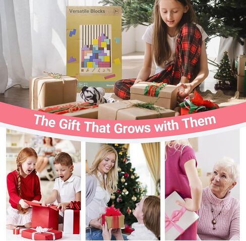 Wooden Stacking Puzzle Toy 3D Wooden Russian Puzzle for Kids, Montessori Wood Stacking Blocks Colored Family Brain Teaser Activity, Giant Block Board Toys for Toddlers 3-6 Years in Saudi Arabia