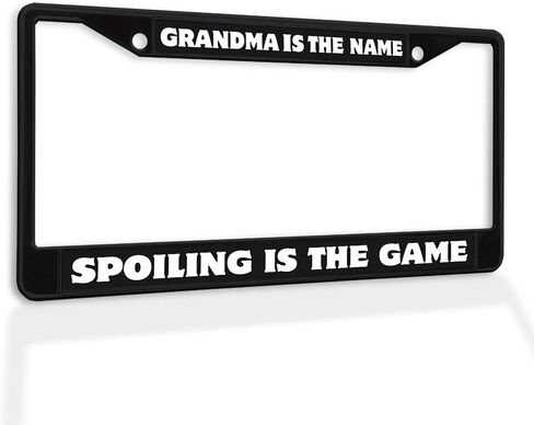 Fastasticdeals Metal Insert License Plate Frame Grandma is The Name Spoiling My Game! A Weatherproof Car Accessories Black 2 Holes Solid Insert in Saudi Arabia
