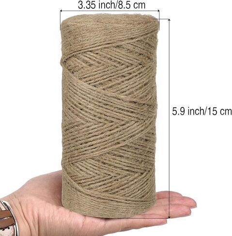 Jute Twine 2mm 1600 Feet Natural Jute Twine String for Crafting, Gardening, Gift Wrapping, Macrame, DIY Decor (2Rolls, 800Feet/Roll) in Saudi Arabia