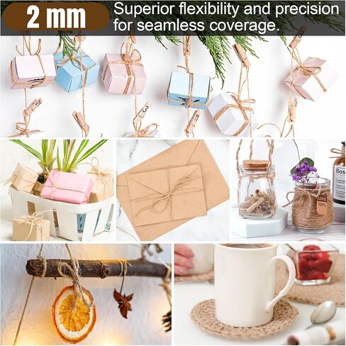 Jute Twine 2mm 1600 Feet Natural Jute Twine String for Crafting, Gardening, Gift Wrapping, Macrame, DIY Decor (2Rolls, 800Feet/Roll) in Saudi Arabia
