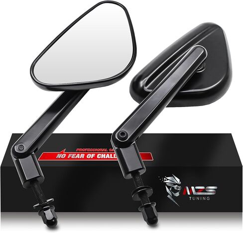 MZS Motorcycle Mirrors, Foldable Touring Rear View Side Mirror with M8 Bolts Black Compatible with Sportster Road Glide Electra Street Glide Road King Dyna Softail Vrod 1982-2025 in Saudi Arabia