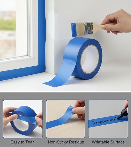Painters Tape 2 Inch Wide, 10 Rolls Blue Masking Tape for Painting, Walls, Crafts & Home Improvement - 55 Yards per Roll in Saudi Arabia