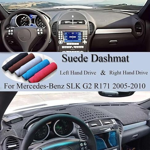غطاء حصيرة داشمات داشمات من جلد الغزال سجادة لوحة القيادة، يناسب مرسيدس بنز SLK Class G2 R171 200K 230K 280 300 350 2005-2010 in Saudi Arabia