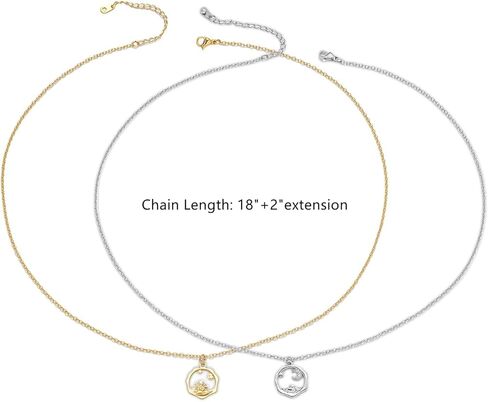 Best Friend Necklace for 2, Sun and Moon Matching Friendship Necklace Jewelry Gifts for BFF Sisters in Kuwait