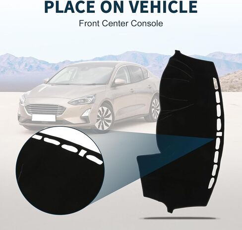 غطاء داش بتكوين سفلي بدون صوت لسيارة Ford Focus 2012-2018 غير قابل للانزلاق | غطاء لوحة القيادة لوحدة التحكم المركزية باللون الأسود قطعة واحدة in Saudi Arabia