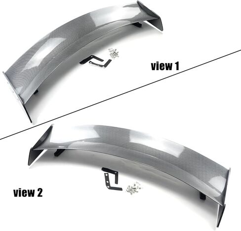 جناح خلفي لصندوق السيارة مع حامل معدني متوافق مع طرازات Ford Mustang 2 Door Coupe 2015-2023 GT500 Style Rear Trunk Lid Wing Spoiler (أسود لامع) in Kuwait