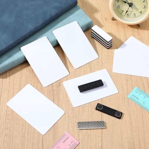 50 Set Name Tags Reusable Name Badge Magnet 3.4 x 2.1'' Blank Magnetic Badge Holder for Personalized Jacket Shirts DIY Kit in Saudi Arabia