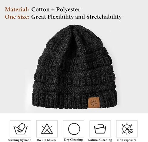 Clothirily Beanie Hat for Women, Thick, Soft & Warm Womens Winter Hat, Casual Knit Hat, Cute Stretch Womens Knit Beanies in Kuwait