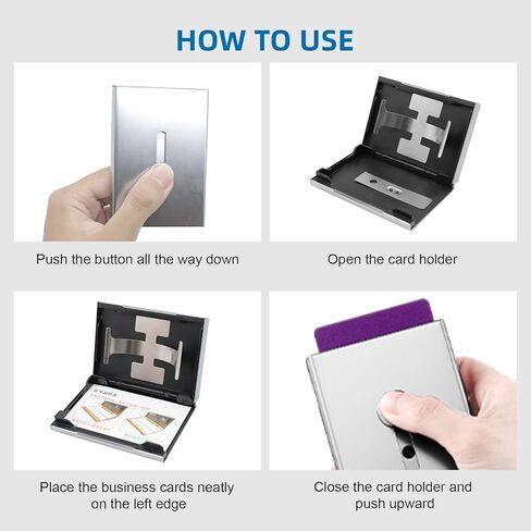 2 Pack Thumb Drive Metal Business Card Holder - Portable Slide out Business Name Card Case Fit 26 Name Credit, Pocket Card Case Card Dispenser for Men Women(Black & Gray) in Saudi Arabia