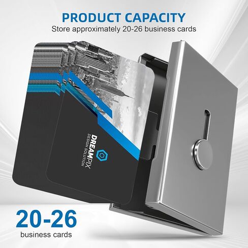 2 Pack Thumb Drive Metal Business Card Holder - Portable Slide out Business Name Card Case Fit 26 Name Credit, Pocket Card Case Card Dispenser for Men Women(Black & Gray) in Saudi Arabia