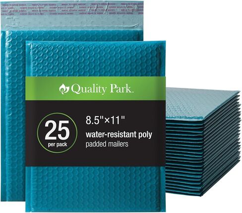 Quality Park Bubble Mailers, 8.25 x 11, Shipping Envelopes, Water Resistant Poly Padded Envelopes, Plaid, 25 Pack (QUA85872) in Saudi Arabia