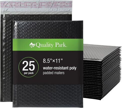 Quality Park Bubble Mailers, 8.25 x 11, Shipping Envelopes, Water Resistant Poly Padded Envelopes, Plaid, 25 Pack (QUA85872) in Saudi Arabia