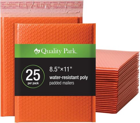 Quality Park Bubble Mailers, 8.25 x 11, Shipping Envelopes, Water Resistant Poly Padded Envelopes, Plaid, 25 Pack (QUA85872) in Saudi Arabia