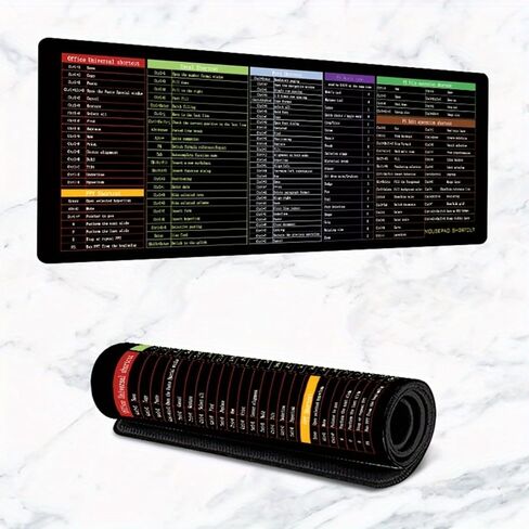 Excel Cheat Sheet Desk Pad Shortcut Keys Mouse Pad Gaming Mouse Pad Desk Accessories Waterproof Non-Slip Large Computer Mat in Saudi Arabia
