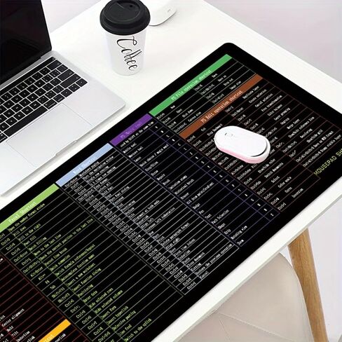 Excel Cheat Sheet Desk Pad Shortcut Keys Mouse Pad Gaming Mouse Pad Desk Accessories Waterproof Non-Slip Large Computer Mat in Saudi Arabia