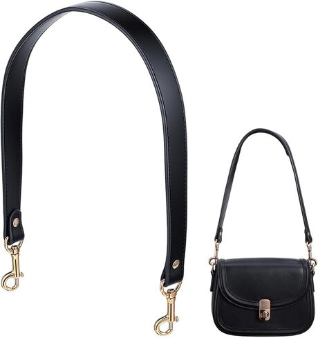 Leather Purse Strap, 22.8 Inch Black Shoulder Straps for Bags with Buckle PU Purse Handles for Handbag Briefcase Wallet DIY Making in Saudi Arabia