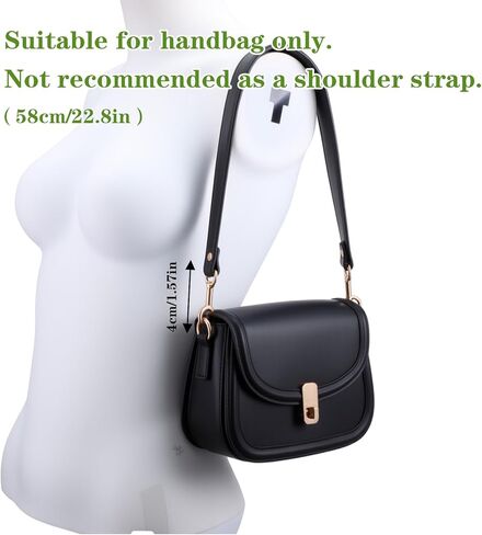 Leather Purse Strap, 22.8 Inch Black Shoulder Straps for Bags with Buckle PU Purse Handles for Handbag Briefcase Wallet DIY Making in Saudi Arabia