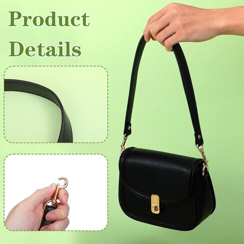 Leather Purse Strap, 22.8 Inch Black Shoulder Straps for Bags with Buckle PU Purse Handles for Handbag Briefcase Wallet DIY Making in Saudi Arabia