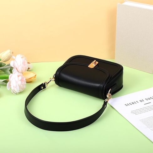 Leather Purse Strap, 22.8 Inch Black Shoulder Straps for Bags with Buckle PU Purse Handles for Handbag Briefcase Wallet DIY Making in Saudi Arabia