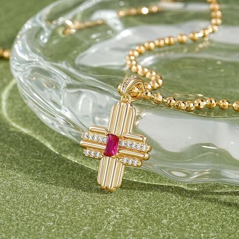 Fettero Cross Necklace Faith Pendant 14K Plated Dainty Chain Minimalist Simple Tiny God Lords Prayer Religious Jewelry Gift in Kuwait