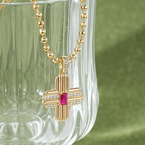 Fettero Cross Necklace Faith Pendant 14K Plated Dainty Chain Minimalist Simple Tiny God Lords Prayer Religious Jewelry Gift in Kuwait