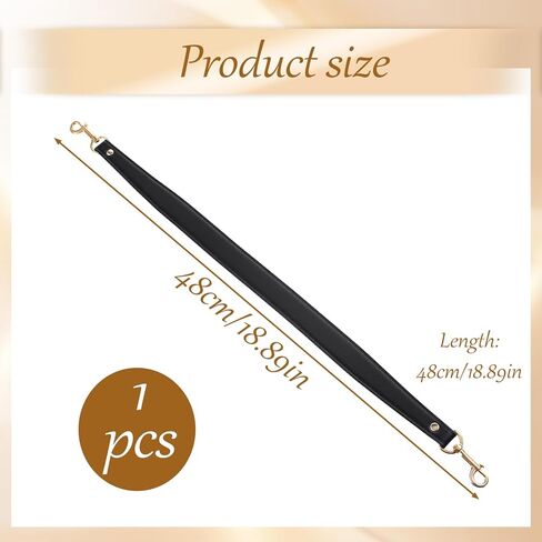 Short Purse Strap, Shoulder Straps for Bags, Leather Purse Strap Purses Straps Replacement Crossbody for Wallet Bag(Black) in Saudi Arabia