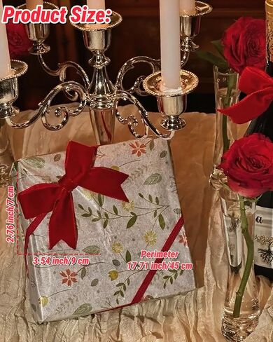 Handmade Red Velvet Pre-Tied Stretch Bows (50pcs) - Elastic Gift Wrapping Ribbon for Christmas Boxes, Weddings, Baby Showers, Party Favors & Xmas Tree Decorations in Saudi Arabia