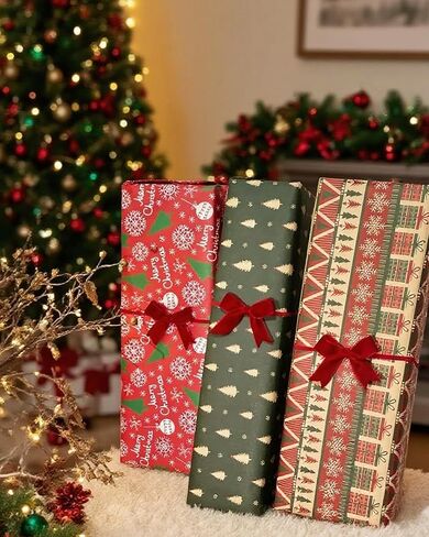 Handmade Red Velvet Pre-Tied Stretch Bows (50pcs) - Elastic Gift Wrapping Ribbon for Christmas Boxes, Weddings, Baby Showers, Party Favors & Xmas Tree Decorations in Saudi Arabia
