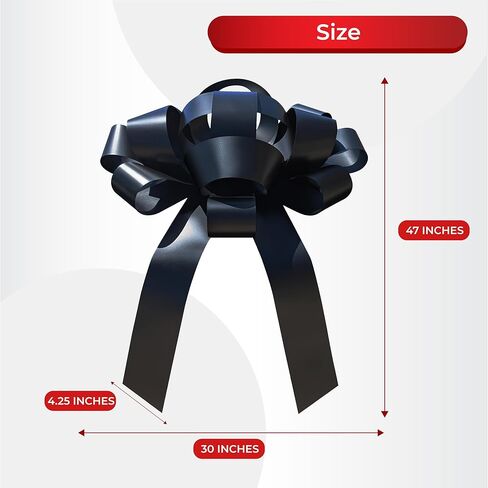 Large 30-Inch 3D Decorative Bow for Cars, Gifts, and Events - Magnetic Base with Car-Safe Sticker - 11 Colors with Custom Messages - No Assembly Required (Red Green Merry Christmas) in Saudi Arabia