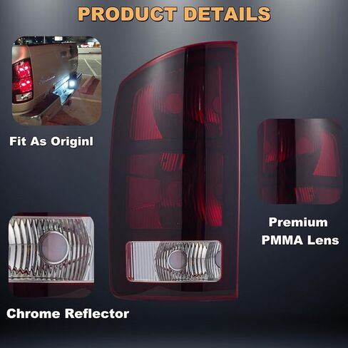 Tail Light Compatible with 2002-2006 Dodge Ram 1500 2500 3500 Pickups rear Brake Lamp with Circuit Boards (Smoke Red Lens) in Saudi Arabia
