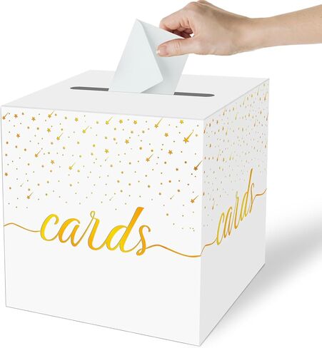 OLIVBIN Gold Foil Black Card Box, Bride Gift Card Box, Birthday Party Gift Card Receiving Box, Used for Wedding Gifts, Baby or Bride Gifts, Graduation Ceremony, Retirement Ceremony, Anniversary Decoration Party Supplies in Saudi Arabia