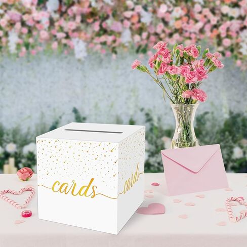 OLIVBIN Gold Foil Black Card Box, Bride Gift Card Box, Birthday Party Gift Card Receiving Box, Used for Wedding Gifts, Baby or Bride Gifts, Graduation Ceremony, Retirement Ceremony, Anniversary Decoration Party Supplies in Saudi Arabia