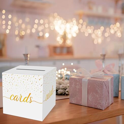 OLIVBIN Gold Foil Black Card Box, Bride Gift Card Box, Birthday Party Gift Card Receiving Box, Used for Wedding Gifts, Baby or Bride Gifts, Graduation Ceremony, Retirement Ceremony, Anniversary Decoration Party Supplies in Saudi Arabia