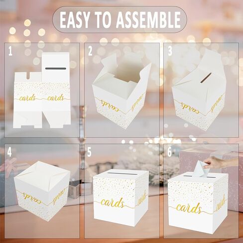 OLIVBIN Gold Foil Black Card Box, Bride Gift Card Box, Birthday Party Gift Card Receiving Box, Used for Wedding Gifts, Baby or Bride Gifts, Graduation Ceremony, Retirement Ceremony, Anniversary Decoration Party Supplies in Saudi Arabia