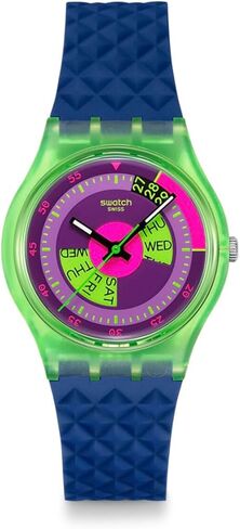 ساعة سواتش كاجوال كوارتز شفافة من مصادر حيوية باللون الوردي النيون in Kuwait