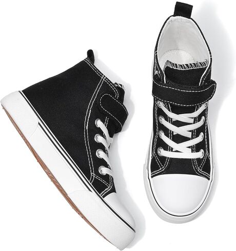 Zoroadke Kids Sparkle Sequins High Top Casual Adjustable Strap Canvas Shoes Girls and Boys Glitter Sneakers in Kuwait