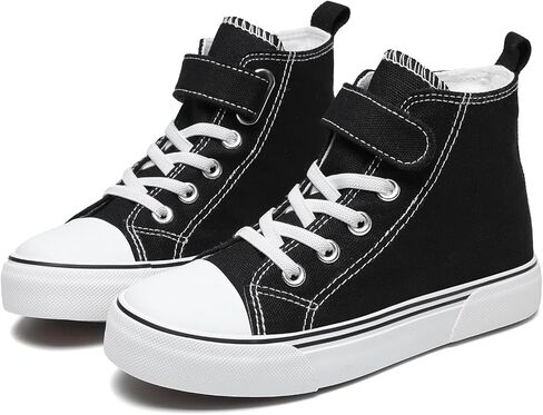 Zoroadke Kids Sparkle Sequins High Top Casual Adjustable Strap Canvas Shoes Girls and Boys Glitter Sneakers in Kuwait