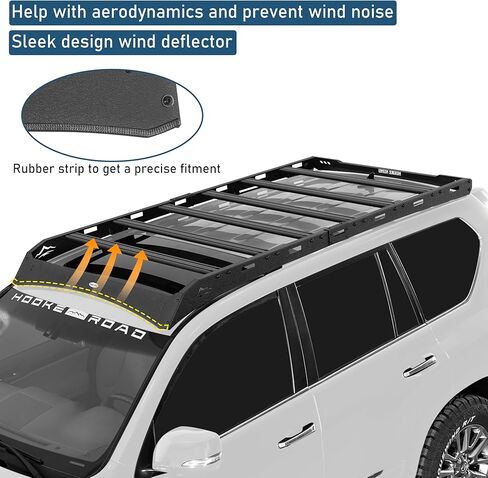 Hooke Road GX460 Full Length Roof Rack Aluminum Cross Bars for 2010-2023 Lexus GX460, Low Profile Overlanding Rooftop Storage Cargo Basket Rails Luggage Carrier in Saudi Arabia
