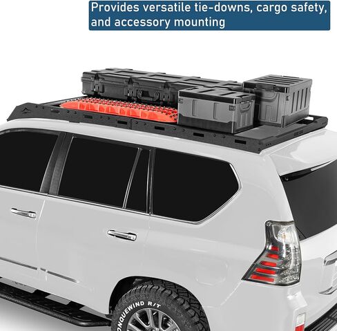 Hooke Road GX460 Full Length Roof Rack Aluminum Cross Bars for 2010-2023 Lexus GX460, Low Profile Overlanding Rooftop Storage Cargo Basket Rails Luggage Carrier in Saudi Arabia