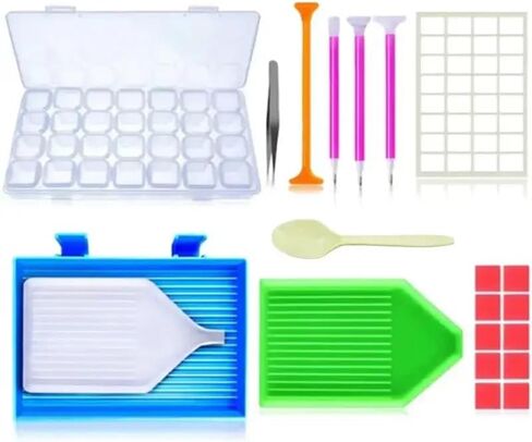 12Pcs Diamond Painting Rhinestone Storage Box, Painting Box Plastic Organizer Embroidery Accessories DIY Art Crafts Storage Set in Saudi Arabia