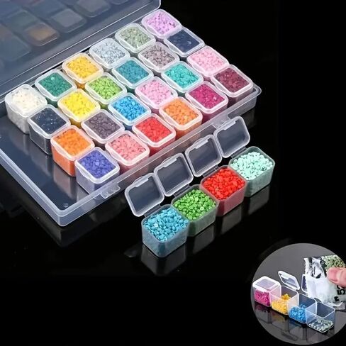 12Pcs Diamond Painting Rhinestone Storage Box, Painting Box Plastic Organizer Embroidery Accessories DIY Art Crafts Storage Set in Saudi Arabia