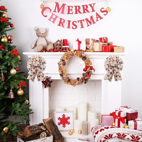 Christmas Wired Edge Ribbon Roll Pet Dog Fabric Wrapping Ribbon for Xmas DIY Crafts Wreath Bow Making, 12 Yard in Saudi Arabia