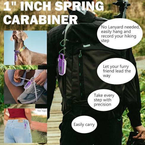 3D Pedometer for Walking with Removable Clip and Carabiner Simple Step Counter for Walking Accurate Clip On Step Tracker for Men Women Kids in Kuwait