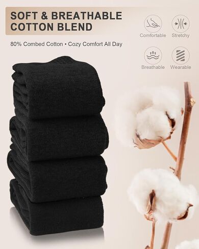 جوارب Aoliks الدافئة للركبة للنساء، جوارب حرارية من القطن للتنزه سيرًا على الأقدام والتزلج على الجليد وهدايا الشتاء in Kuwait