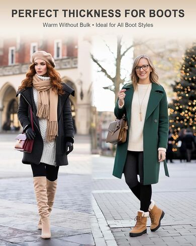 جوارب Aoliks الدافئة للركبة للنساء، جوارب حرارية من القطن للتنزه سيرًا على الأقدام والتزلج على الجليد وهدايا الشتاء in Kuwait