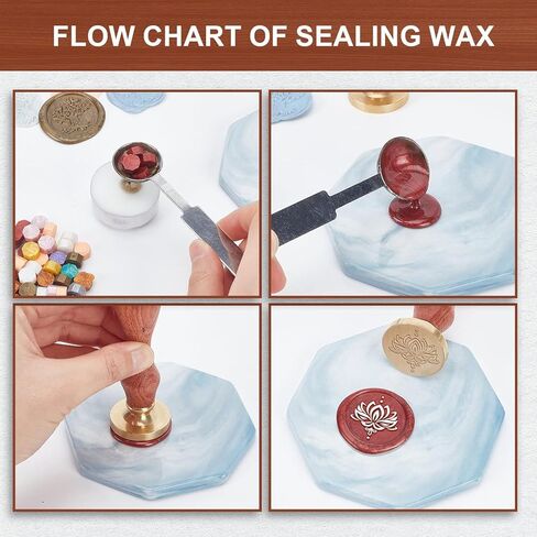 Yoga Lotus Wax Seal Stamp Lotus Flower Seal Stamp Retro Wood Sealing Stamp 25mm Brass Seal Head Embellishment of Cards Envelopes/Invitations/Wine Packages/Gift Wrapping in Saudi Arabia