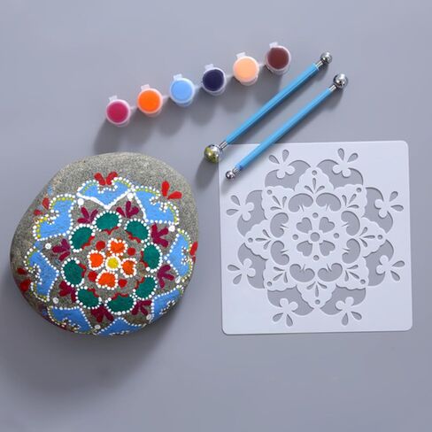 15Pcs Mandala DIY Painting Stencil Drawing Templates Home Decor Supplies for Wood Window Door Unlock Your Creativity 6"x6" BLC19-01 in Saudi Arabia